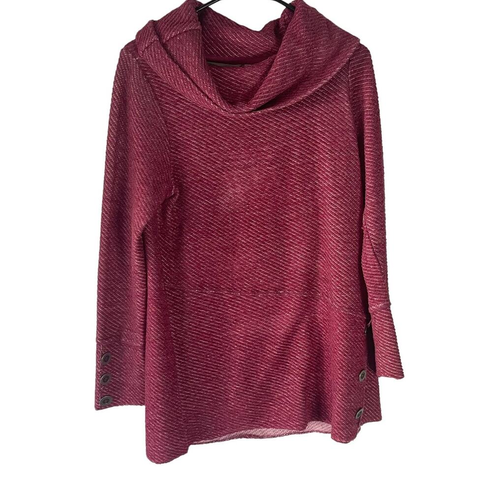 Soft Surroundings Women's Size‎ Small Pink Cowl Neck Pullover Sweater